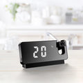 Digital Mirror Surface Alarm Clock 180° Projector on Ceiling Projector Bedside Alarm Clock USB Charging for Bedroom Living Room