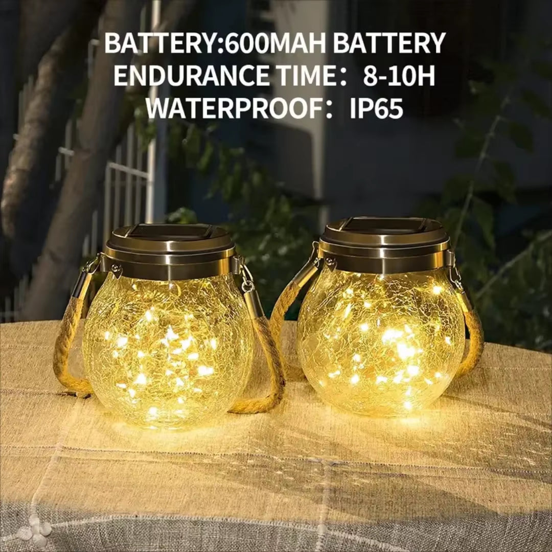 1Pc Outdoor Solar Cracked Glass Wishing Light Landscape Garden Cracked Light Waterproof Nightlight Villa Atmosphere Lighting