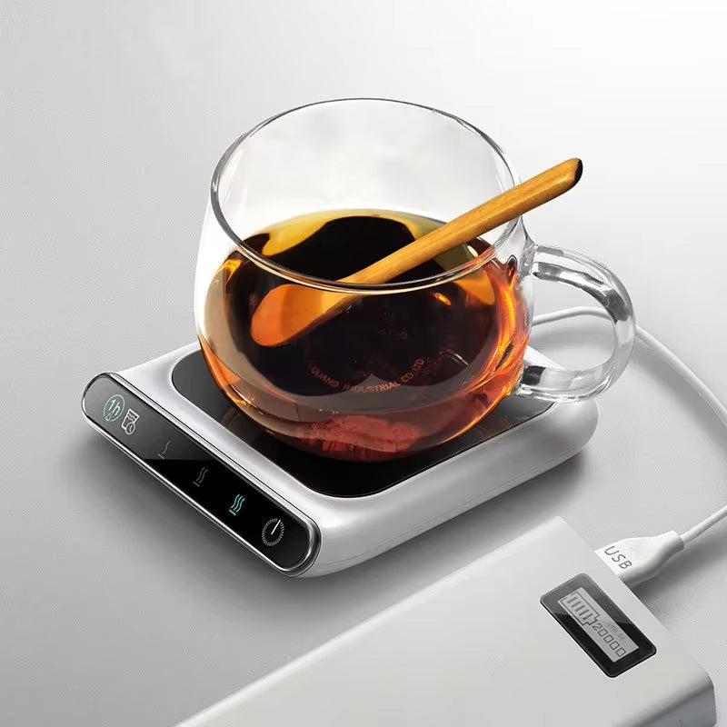 USB Coffee Cup Warmer for Office Desk & Home | Electric Beverage Warmer with 3 Temp Settings