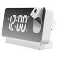 Digital Mirror Surface Alarm Clock 180° Projector on Ceiling Projector Bedside Alarm Clock USB Charging for Bedroom Living Room