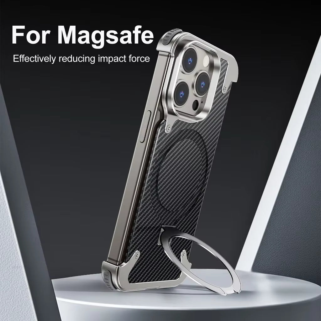 Oatsbasf Magsafe Phone Case Magnetic Phone Cover Anti-Collision Carbon Fibre Case for  14/15 Pro Max Mobile Accessories