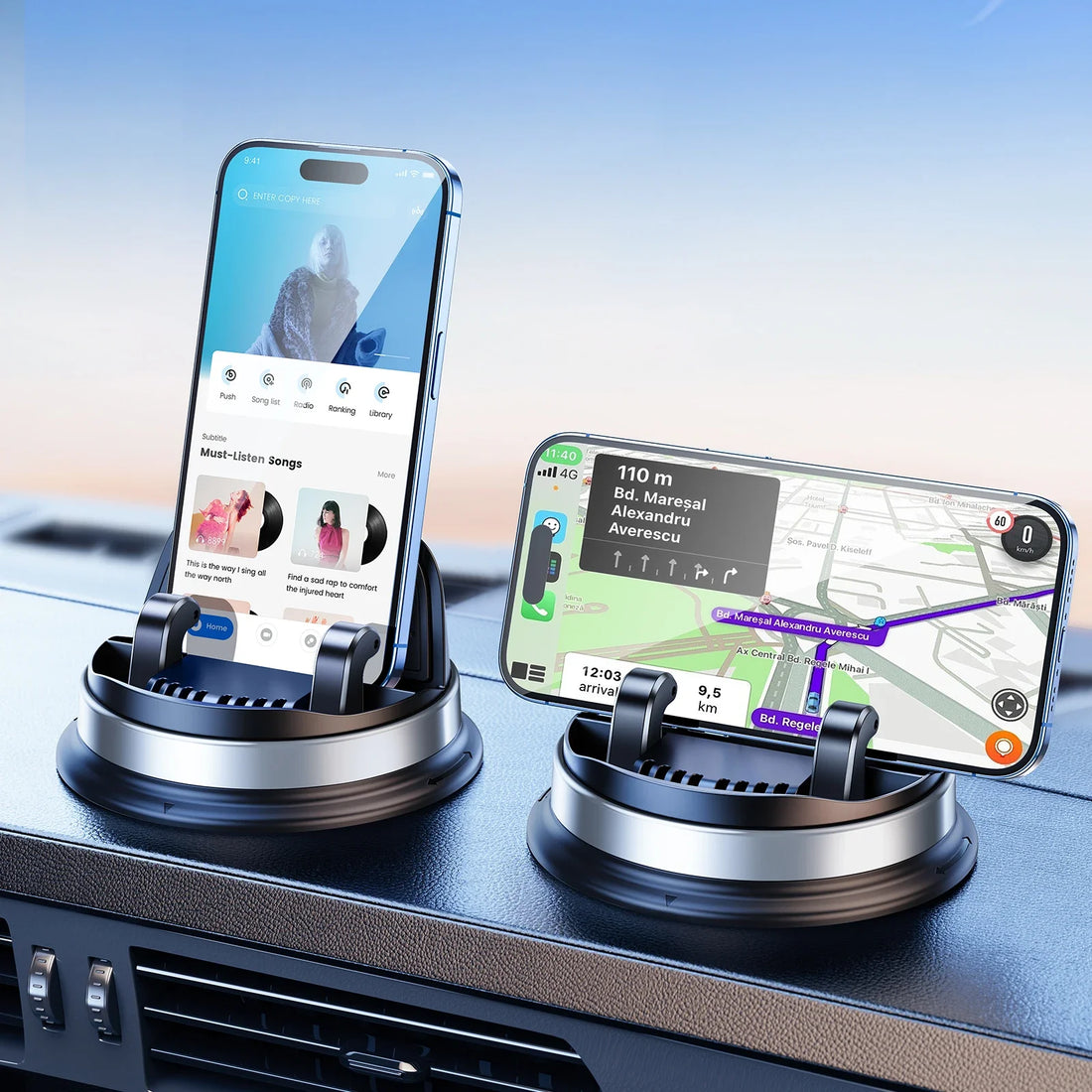 Oatsbasf 360° Rotation Car Phone Holder Tablet Stand  Car Bracket Mobile Accessories Auto-Clanp Phone Support Holder